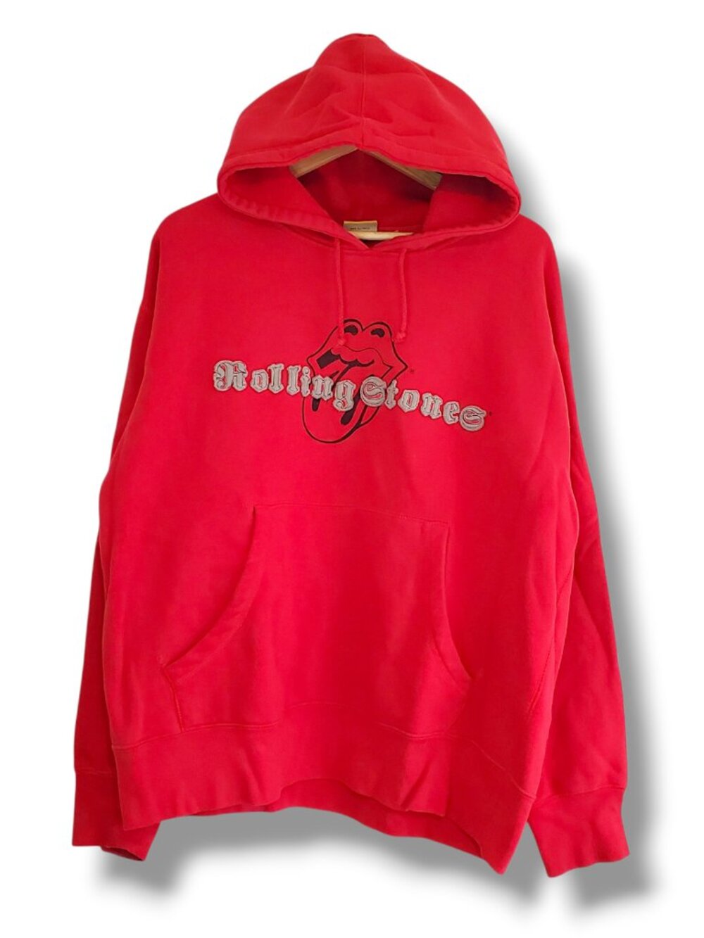 Vintage 90s Rolling Stones Band Hoodie Sweater Red Size XL